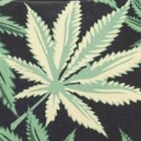 5/$20 Black and Green Leaf Cosmetic Bag - Picture 2 of 4